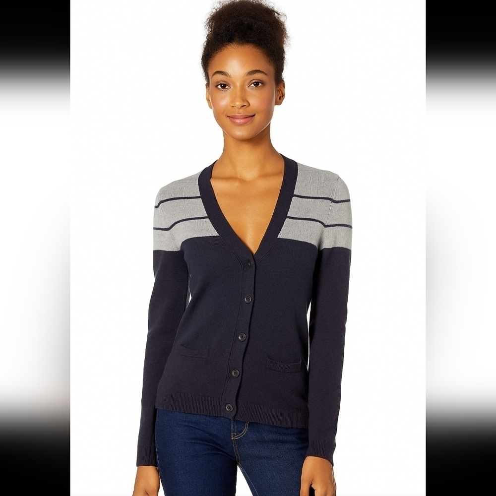 Juicy Couture Womens Black And Gray Luxury Cashmere Soft Button Cardigan S